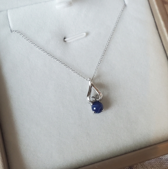 Genuine blue star sapphire necklace 14kt - Picture 4 of 6